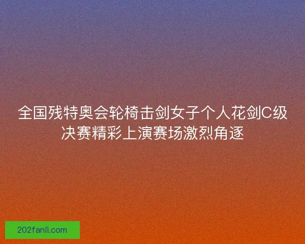 全国残特奥会轮椅击剑女子个人花剑C级决赛精彩上演赛场激烈角逐